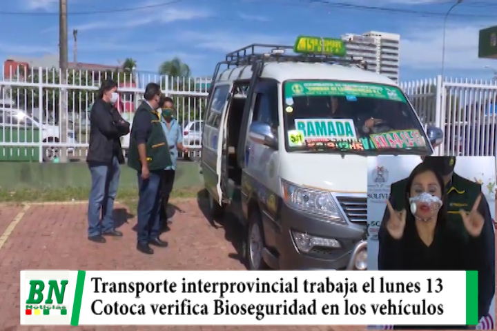 Lee más sobre el artículo Transporte Interprovincial trabajará desde el 13 de julio, en Cotoca verifican Bioseguridad
