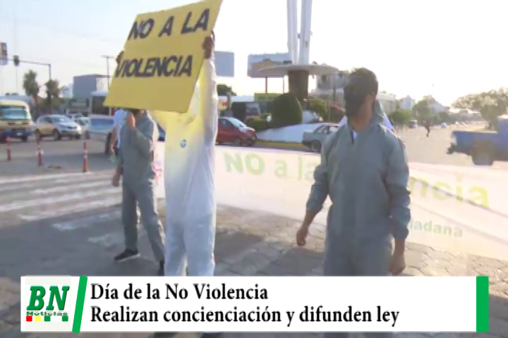Lee más sobre el artículo En el Día de la No Violencia realizan concienciación en las calles y hacen conocer que hay una ley Departamental