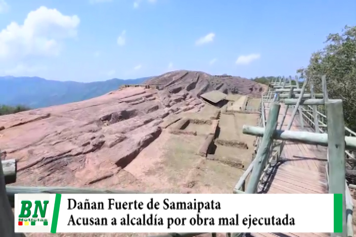 Lee más sobre el artículo Denuncian daño a ruinas del Fuerte de Samaipata y acusan a la Alcaldía por no seguir protocolos en obras