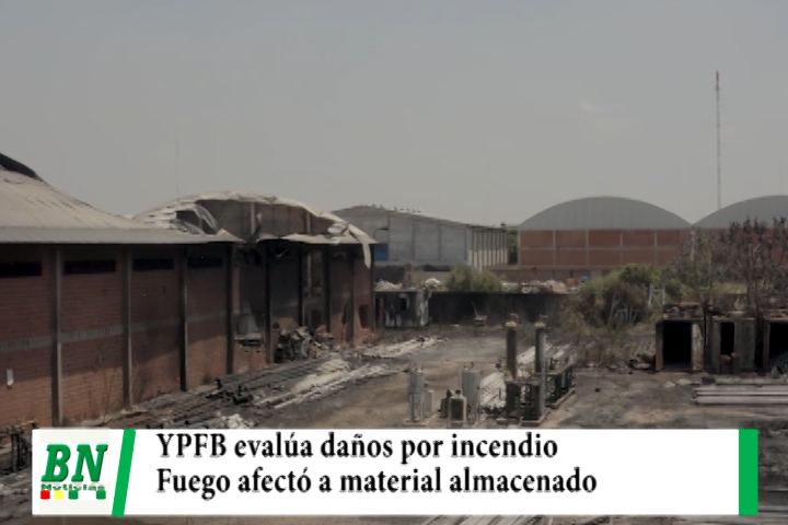 Lee más sobre el artículo YPFB evalúa daño en material que se quemó del deposito en almacén de redes de gas