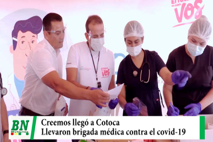 Lee más sobre el artículo Campaña Creemos 2021,  Camacho llega a Cotoca con brigada médica para asistir a sospèchosos de covid-19