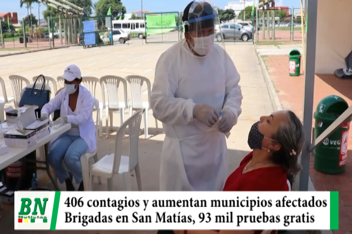 Lee más sobre el artículo Alerta coronavirus, 406 contagios y municipios afectados, brigada a San Matías y en El Cambódromo realizaron 93 mil pruebas