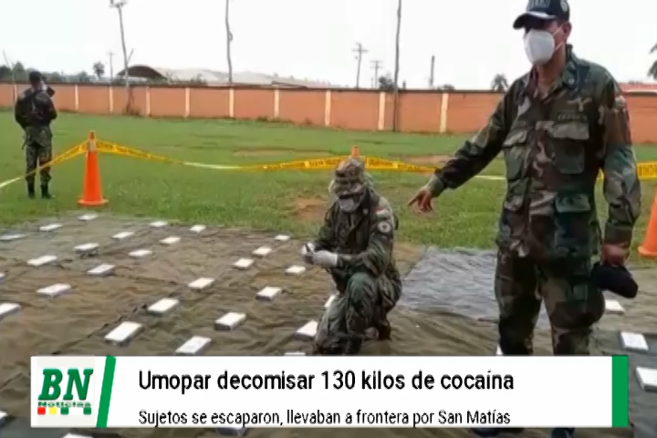 Lee más sobre el artículo Incautan 130 kilos de cocaína con destino a San Matías cuando dos sujetos dejaron 4 bolsas