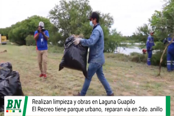 Lee más sobre el artículo Limpian y realizan obras en La Laguna Guapilo, entregan parque urbano a el Recreo y reparan vías del 2do. Anillo