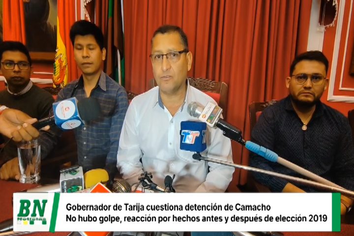 Lee más sobre el artículo Gobernador de Tarija cuestiona detención de Camacho y ve violación de derechos, los argumentos de golpe de estado no son creíbles