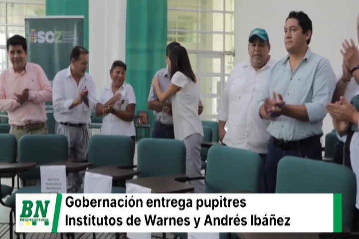 Gobernación entrega pupitres a institutos de las provincias Andrés Ibáñez y Warnes