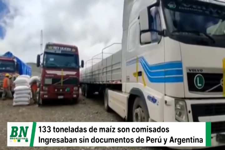 Lee más sobre el artículo Aduana incauta 133 toneladas de maíz peruana y argentina valorado en Bs 222.000