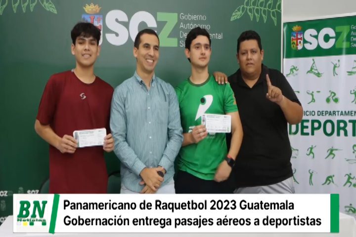Lee más sobre el artículo Gobernación entrega pasajes internacionales a deportistas para el XXXIV Campeonato Panamericano de Ráquetbol 2023 Guatemala
