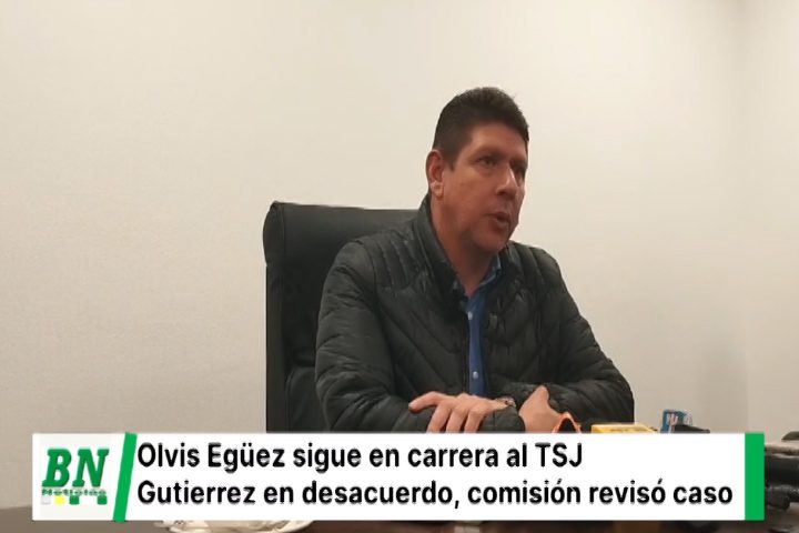 Lee más sobre el artículo Comisión revoca inhabilitación y Olvis Egüez sigue en carrera por TSJ, Gutiérrez cree que no debe postular